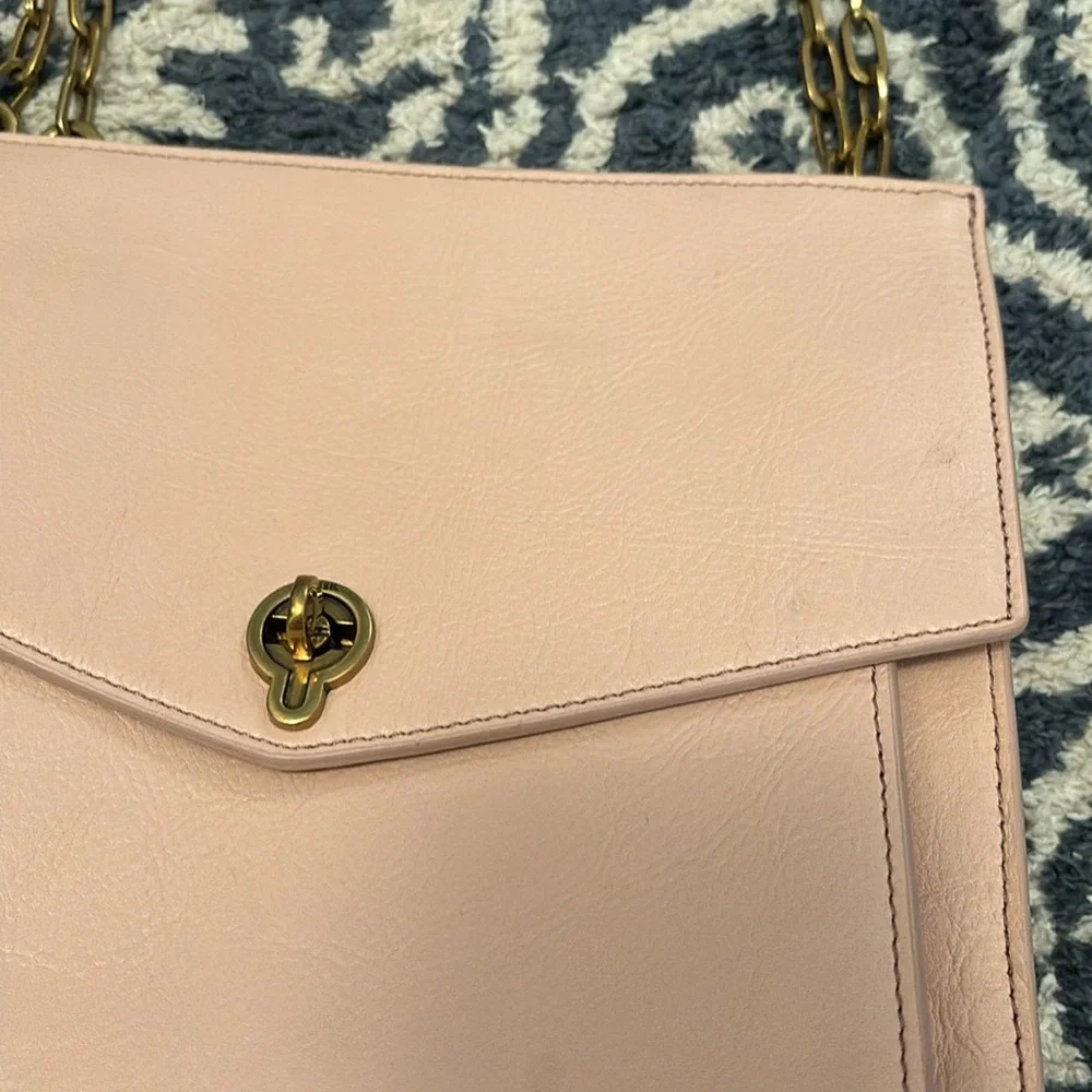 Fossil Stevie SM Chain Crossbody Pink Gold-tone Chain